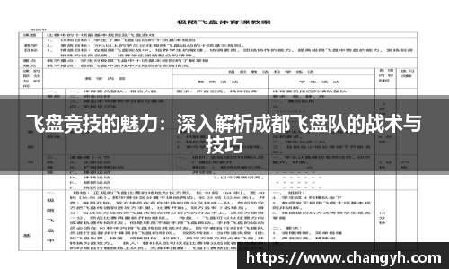 飞盘竞技的魅力：深入解析成都飞盘队的战术与技巧